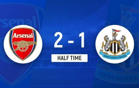 半场-阿森纳2-1纽卡 伊兰加闪击梅里诺破门枪手两分钟2球反超