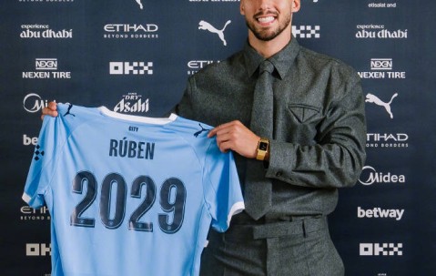 曼城与葡萄牙后卫鲁本-迪亚斯续约2年 新合同至2029年