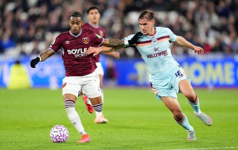 西汉姆联0-2布伦特福德 8轮仅积4分