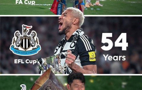 破荒之年！英超官推晒海报，祝贺纽卡、水晶宫和热刺终结冠军荒