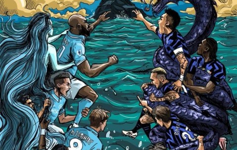 竞逐奖杯！意甲官方发布国米、那不勒斯争冠海报