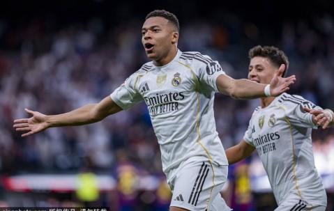 西甲-姆巴佩破门+失点贝林厄姆建功 皇马2-1胜10人巴萨