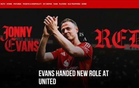 埃文斯：我带着自豪感激宣布退役，很兴奋继续为曼联培养年轻球员