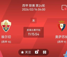 今日足球推荐：2/13 4点西甲 埃尔切VS奥萨苏纳