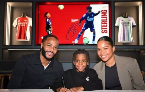 镜报：斯特林之子蒂亚戈加盟阿森纳青训营，将效力枪手U9