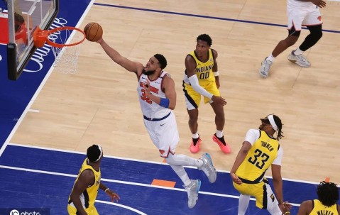 布伦森32分唐斯24+13 尼克斯胜步行者总分扳至2-3