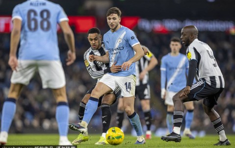 联赛杯-马尔穆什双响 曼城总分5-1纽卡晋级决赛