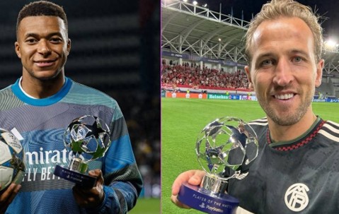 足坛前二前锋欧冠隔空比拼 姆巴佩戴帽9场13球 凯恩双响9场17球