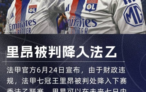 法甲豪门降级！队报：里昂拖欠供应商钱款，已被欧足联、FIFA警告