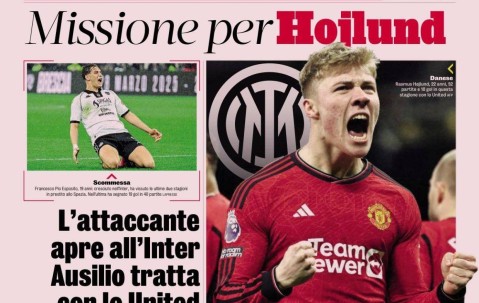 国米欲3800万先租后买霍伊伦德！曼联已说服其离队，争取踢世俱杯