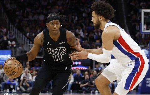 小波特缺阵杜伦21+10 篮网惨败活塞53分