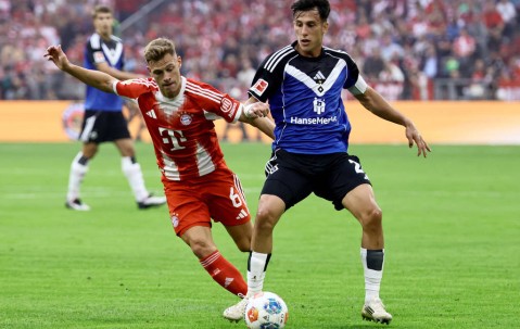 德甲-格纳布里闪击凯恩2射1传 拜仁5-0汉堡豪取3连胜